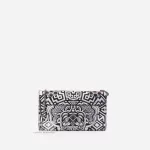 Furla wallet on chain with removable chain strap, black and white geometric print
