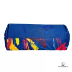 Desigual blue multicolour painterly tote bag, back view