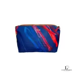 Desigual blue multicolour painterly tote bag, front view