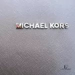 Michael Kors Selma grey Saffiano satchel, brand lettering