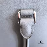 Michael Kors Selma grey Saffiano satchel, strap clasp and hardware