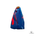 Desigual blue multicolour painterly tote bag, side view
