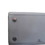 Michael Kors Selma grey Saffiano satchel, base with metal feet