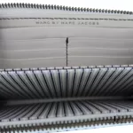 Marc by Marc Jacobs white leather zip-around long wallet, striped interior lining and card slots