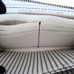 Marc by Marc Jacobs white leather zip-around long wallet, striped interior lining and card slots
