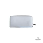 Marc by Marc Jacobs white leather zip-around long wallet, back view