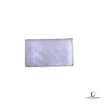 Coach lavender signature monogram billfold wallet, front view on white background