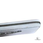 Marc by Marc Jacobs white leather zip-around long wallet, slim side profile