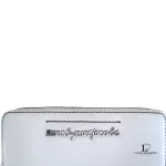 Marc by Marc Jacobs white leather zip-around long wallet, brand lettering