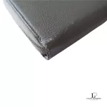 Celine taupe leather long zip-around wallet, close-up of corner and zip