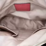 Coach Kristin signature hobo bag with salmon pink leather trim, interior lining