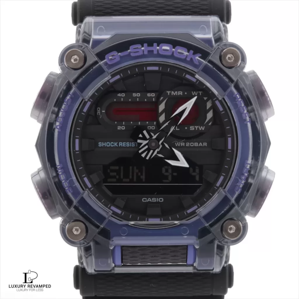 Pre-loved Casio G-Shock GA-900TS stainless steel and nylon mens watch, front view – secondhand designer, NZ