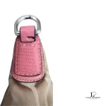 Coach Kristin signature hobo bag with salmon pink leather trim, handle attachment and side detail