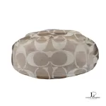 Coach Kristin signature hobo bag with salmon pink leather trim, top view with zip