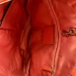 Coach orange patent leather two-way tote bag, view 3