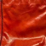 Coach orange patent leather two-way tote bag, view 9