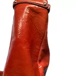 Coach orange patent leather two-way tote bag, view 8