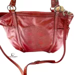 Coach orange patent leather two-way tote bag, view 10