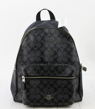 COACH Black Monogram Backpack
