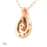 4°C citrine and diamond 10K pink gold necklace, view 2