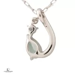 4°C coloured stone 10K white gold necklace, view 2