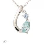Pre-loved 4°C coloured stone 10K white gold necklace, front view – secondhand designer, NZ