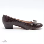 Salvatore Ferragamo Vara brown leather pumps, size US 6.5 B, view 4