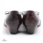 Salvatore Ferragamo Vara brown leather pumps, size US 6.5 B, view 3