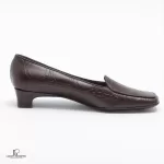 Salvatore Ferragamo Gancini espresso brown pebbled calf pumps, unused, size US 5.5, view 4