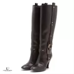 Celine Triomphe ebony calfskin long boots, size 36.5, view 2