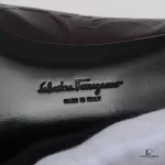 Salvatore Ferragamo Gancini espresso brown pebbled calf pumps, unused, size US 5.5, view 9