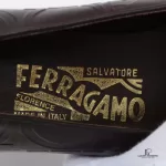 Salvatore Ferragamo Gancini espresso brown pebbled calf pumps, unused, size US 5.5, view 8