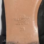 Valentino Garavani black leather pointed-toe ballet flats, size 36, view 9