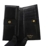 Salvatore Ferragamo Vara bow black leather long wallet, view 3