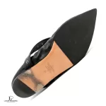 Valentino Garavani black leather pointed-toe ballet flats, size 36, view 6