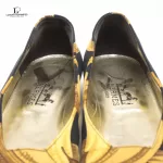 Hermes yellow and black scarf fabric flat shoes, size 36, view 12