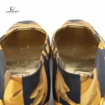 Hermes yellow and black scarf fabric flat shoes, size 36, view 11