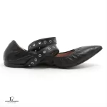 Valentino Garavani black leather pointed-toe ballet flats, size 36, view 4