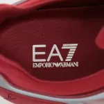 Emporio Armani EA7 red and white mesh men's sneakers, size US 9.5, view 6