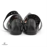 Valentino Garavani black leather pointed-toe ballet flats, size 36, view 3