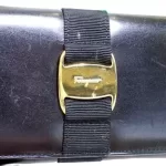 Salvatore Ferragamo Vara bow black leather long wallet, view 6