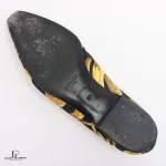 Hermes yellow and black scarf fabric flat shoes, size 36, view 7