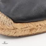 Hermes black leather espadrille, view 6