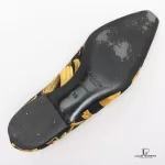Hermes yellow and black scarf fabric flat shoes, size 36, view 6