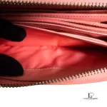 Coach salmon pink weave-style leather long full zip wallet, view 3