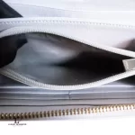 Furla light grey leather long zip wallet, view 10