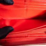 Coach red and cream heart-print PVC full zip long wallet, view 7