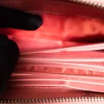 Coach salmon pink weave-style leather long full zip wallet, view 2