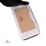 Coach white and light brown cross-grain leather accordion long zip wallet, view 5