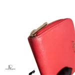 Furla red Saffiano leather short zip wallet, view 9